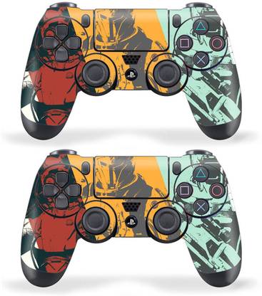 Techfit Combo of 2 Printed Skin Wrap Vinyl Sticker For PS4 DualShock Wireless Controller - Titan Soldier  Gaming Accessory Kit