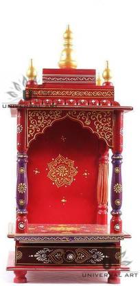 A B Art Wooden Temple / Pooja Mandir for home Solid Wood Home Temple