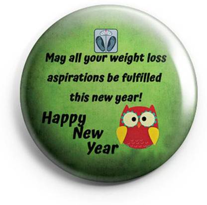 AVI Regular Size Fridge Magnet Happy New Year funny weight loss wish 58mm MR8002253 Fridge Magnet Pack of 1
