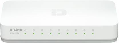 D-Link 8 PORT 10/100 ETHERNET SWITCH DES-1008 8 Ports 100 Mbps Unmanaged Network Switch