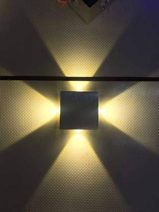 SPARC LIGHTS 12W Up Down (4 Way) Square Outdoor LED Waterproof IP65 Exterior Wall Step Light Fixture 4x3W (Warm White)-UPDN-WL-SQ-16W-3 Post Light Outdoor Lamp