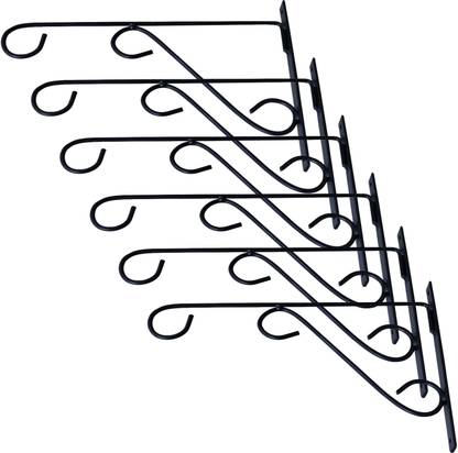V Trisha Creative New Wall Mounted Hanging Planter In Black With Elegant Design Set of 6 Pieces For Multipurpose Use Made With High Quality Iron.For Both Indoor & Outdoor Use Plant Container Set