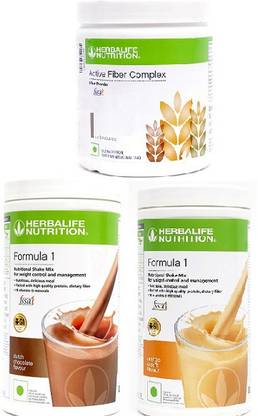 Herbalife Nutrition COMBO FORMULA 1 (CHOCOLATE AND ORANGE) + ACTIVE FIBRE COMPLEX Protein Blends