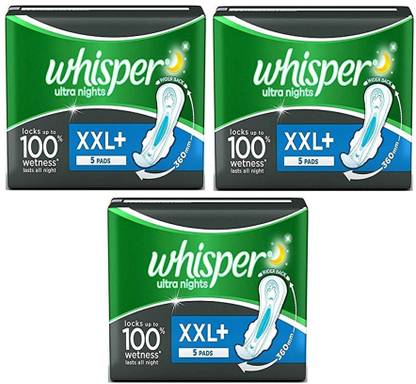 Whisper Ultra Nights with Wings XXL+ (5+5+5 Count ) Sanitary Pad