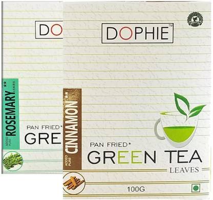 dophie Rosemary green tea, Cinnamon pods green tea [COMBO PACK-2]Great Source of Vitamins, Minerals, and Antioxidants (100gm Each) Herbs Green Tea Box