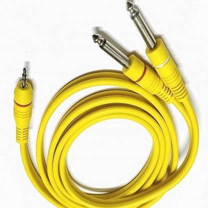 techut TV-out Cable Aux 3.5mm 1/8 TRS Stereo Male to 2/Dual 6.3mm 1/4 TS Mono P38 Audio Male Y Splitter Cable
