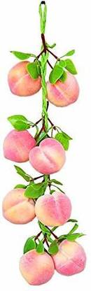 snehatrends Artificial Peach Fruit String 8 fruits in one string (set of 1 string) Artificial Fruit Artificial Fruit