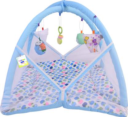 Toddylon New Born Baby Mosquito Net Bed With Cushioned Pillow Standard Crib