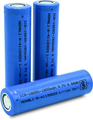 Hongli 3.7 Volt Rechargeable Lithium ion  Cell 1800 mah (it is not AA and AAA Size) (Pack of 9 Piece)  Battery