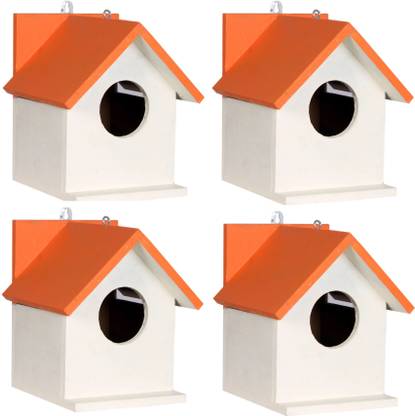 ganga enterprise Bird House Bird Nest for Sparrow and other Garden Birds Pack of 4 Nest Bird House