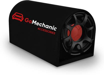 GoMechanic Rumble -R2 10" Active Basstube with 1 Year Warranty & in-Built Amplifier 4900W High O/P for Crystal Clean Low Frequency Bass Response for All Vehicles (Sub-woofer with D Shape Enclosure) Premium Car Subwoofer