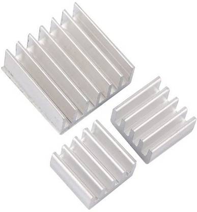 DS Robotics 3pcs Adhesive Raspberry Pi Heatsink Cooler Pure Aluminum Heat Sink Set Kit Radiator for Cooling Raspberry (Set of 1) Electronic Components Electronic Hobby Kit