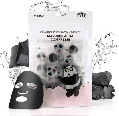 MINISO We Bare Bears Compressed Facial Masks Sheet for Women (40 PCS)