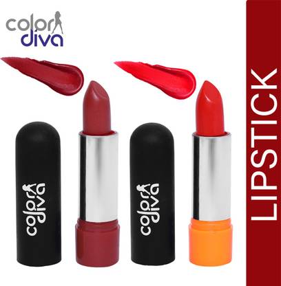 Color Diva Creamy Matte RUSTY BROWN & TANGY ORANGE Lipstick-4.5 gm (Set of 2)