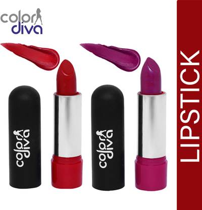 Color Diva Creamy Matte DARK SECRET RED & MYSTIC MAUVE Lipstick-4.5 gm (Set of 2)