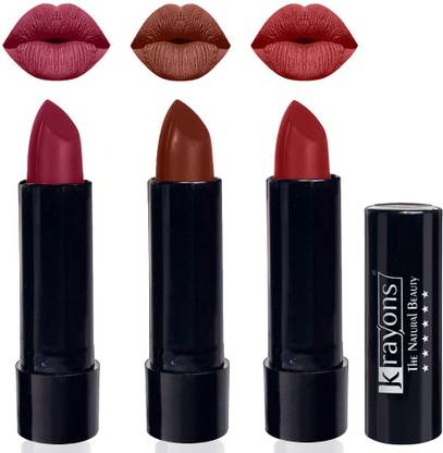 Krayons Cute Matte Lipstick, Waterproof, Longlasting (Pack of 2)