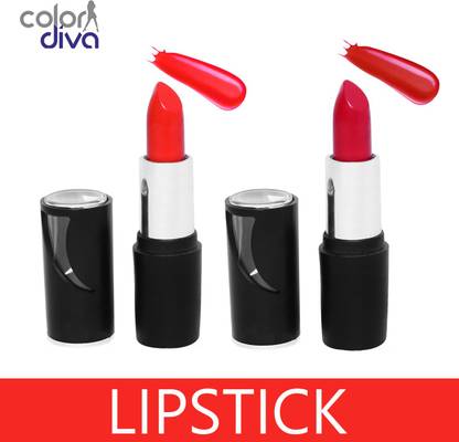 Color Diva Creamy Matte DARK SECRET RED & ROSY RED Lipstick-4.5 gm (Set of 2)