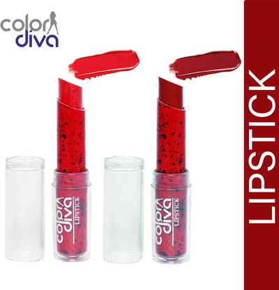 Color Diva Creamy Matte RUSTY BROWN & DARK SECRET RED Lipstick-4.5 gm (Set of 2)