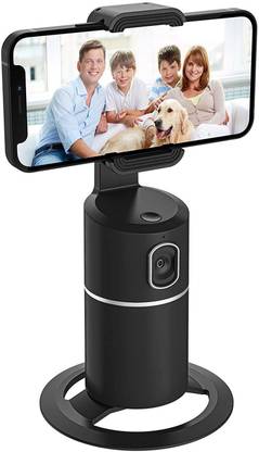 FIRSTART Smart AI Phone Holder for iPhone & Android, Auto Tracking & 360° Rotation Face Body Track Mount, Tripod compatible for Vlog Shooting Live Streaming, Build-in LITHIUM Battery, Last 6-8 Hours for Indoor Outdoor Use, No APP Required Mobile Holder