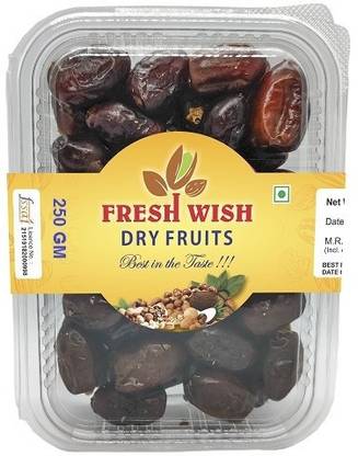 Fresh Wish Dryfruits Dates Black (Kala Khajur) 250GM Dates