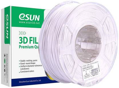 eSUN ABS+ Filament 1.75mm, ABS Plus 3D , Dimensional Accuracy +/- 0.05mm, 1KG (2.2 LBS) Spool 3D Printing Filament for 3D Printers, White Printer Filament