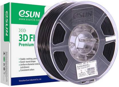 eSUN ABS+ Filament 1.75mm, ABS Plus 3D , Dimensional Accuracy +/- 0.05mm, 1KG (2.2 LBS) Spool 3D Printing Filament for 3D Printers, Black Printer Filament