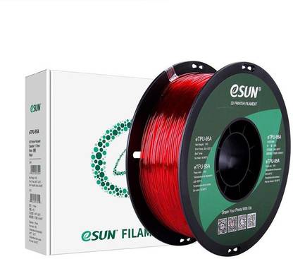 eSUN Flexible TPU Filament 1.75mm, TPU 95A 3D , Dimensional Accuracy +/- 0.05mm, 1KG (2.2 LBS) Spool 3D Printing Filament for 3D Printers, Red Printer Filament