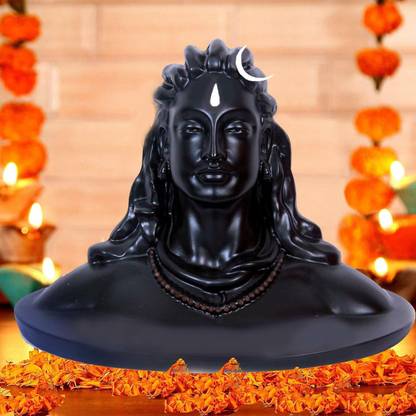 DV Devesh Venture Adiyogi Shiva Shankara Resin Statue for Car Dashboard Decorative Showpiece  -  12 cm