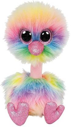 TY ASHA - Rainbow Ostrich Medium  - 24 cm