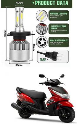 XZRTZ H4/9003/HB2 Motorcycle LED Headlight Bulb High Low Beam Headlamp with Fan 6000K Cool White, 1pcs A131 Headlight Motorbike LED for Yamaha (12 V, 24 W)