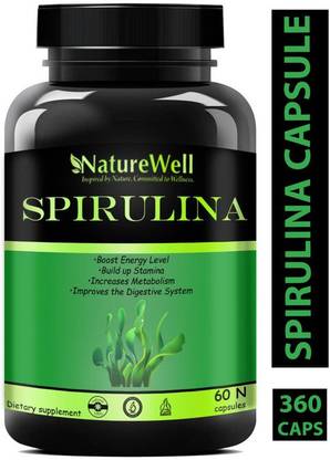 Naturewell Spirulina Powder Capsules Ultra for Men & Women (360N)