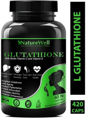 Naturewell L Glutathione Skin Lightening with Vitamin C & E , Biotin (420N)