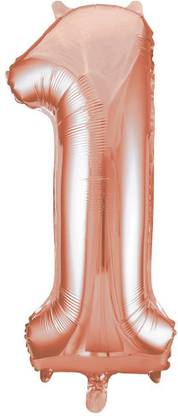 BashNSplash Solid Jumbo XL Size 1 Rose Gold 32" Number digit numeric Foil Balloon Letter Balloon