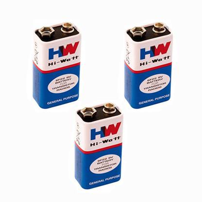 गीता एंटरप्राइज़ेज़ (Pack of 3) 9 VOLTS HW BATTERY, HI-WATT 100% 9V Long Life Battery बैटरी