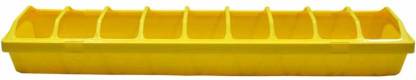 Taiyo Pluss Discovery Chicken Food Feeder, Size: (51X10X6 cm) (LXWXH), Poultry Trough Food Feeding Tray with Holes, Poultry Chicken Feeder Trough Tool Farming Tool, Suitable for Hen, Chick (Yellow) Common Bird Feeder