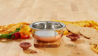 RBGIIT Stainless Steel Serving Bowl 1 Pic Stainless Steel Cooper Bottom Base Heavy Quality Gas Stove And Stove Both Supported Handi Bowls Cooking Pot Usefull In Dinner Table Serving Foods Cooking Storage Mixing Item In Kitchen Tools In Extra Features Is A Frezzer Safe , Micro Oven Safe,For Every Special Programme Suitable Punjabi Biryani Serve Pot Boil In Rice, Egg, Fish, Chikan,Non Veg Every Cook In This Bowls Handi And Cookware Sets Cookware Pot Pan Bowl