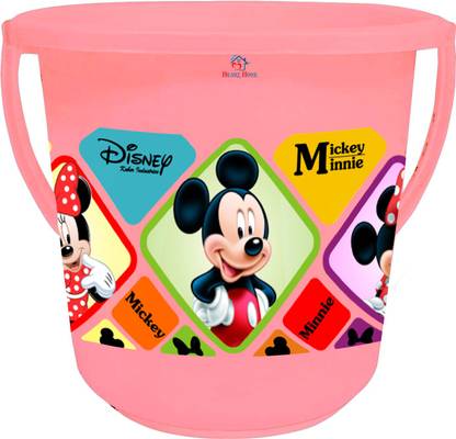 Heart Home Disney Mickey Minnie Print Multipurpose Plastic Bucket ,16 LTR (Pink) -HS_35_ 17818 16 L Plastic Bucket