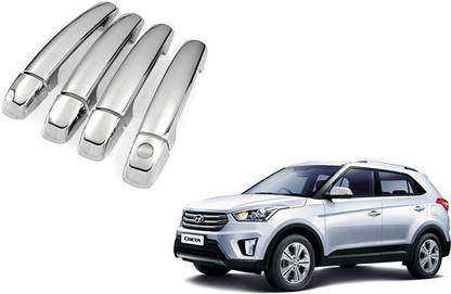 jagankirpa Chrome Door Grab Handle Car Cover/Catch Cover for Hyundai Creta 2015-2018 (Set of 4 Pcs, Silver) Chrome, Glossy Hyundai Creta Side Garnish