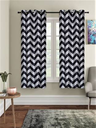 Home Sizzler 153 cm (5 ft) Polyester Semi Transparent Window Curtain (Pack Of 2)