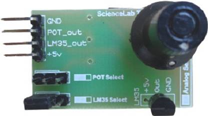 ScienceLab Technosolutions Analog Input Module [Potentiometer 1K and LM35] for interfacing with microcontroller Educational Electronic Hobby Kit