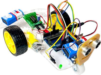 witkali Obstacle Avoidance Robot kit using Ultrasonic Sensor ( Pre-assembled Project Kit ) with tutorials and code (3 wheels) Automotive Electronic Hobby Kit
