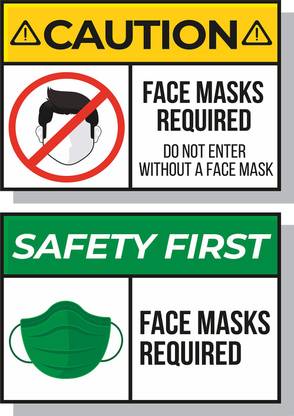 Techfit Face Mask Required, Do Not Enter Without A Face Mask Emergency Sign