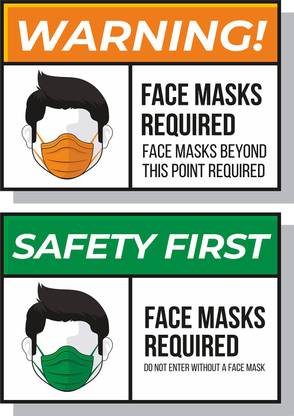 Techfit Face Mask Required, Do Not Enter Without A Face Mask, Face Masks Beyond This Point Required Emergency Sign