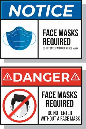 Techfit Face Mask Required, Do Not Enter Without A Face Mask Emergency Sign