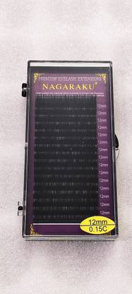 Nagaraku 16 Rows Faux mink individual eyelash lashes for professionals soft mink eyelash extension False Eyelash (Thickness 0.15mm/12mm Length, C curl)