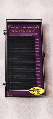 Nagaraku 16 Rows Faux mink individual eyelash lashes for professionals soft mink eyelash extension False Eyelash (Thickness 0.10mm/11mm Length, D curl)