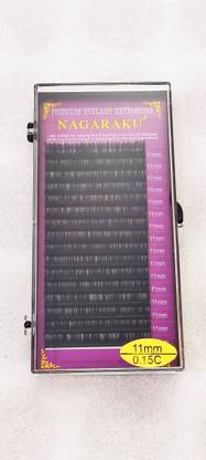 Nagaraku 16 Rows Faux mink individual eyelash lashes for professionals soft mink eyelash extension False Eyelash (Thickness 0.15mm/11mm Length, C curl)