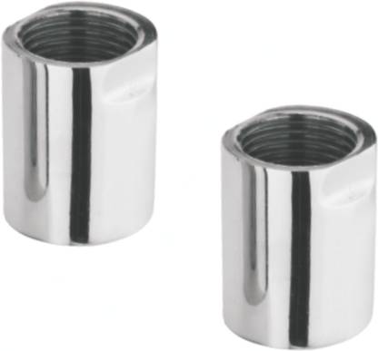 RUHE Full Brass 1.25 Inch Socket Connector for Pipe Fittings Set of 2 (Chrome Finish) 2-Way Union Pipe Joint