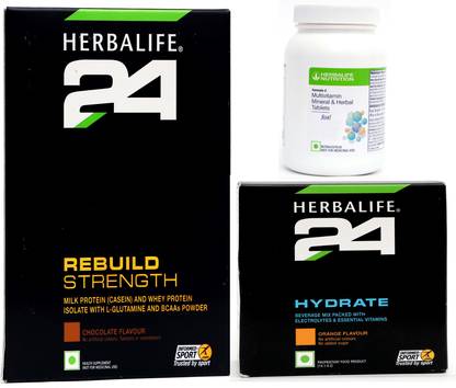 Herbalife Nutrition Combo pack of Gym Supplements (Rebuild Strength , Hydrate, Formula 2 Multivitamin Mineral & Herbal Tablet) Combo
