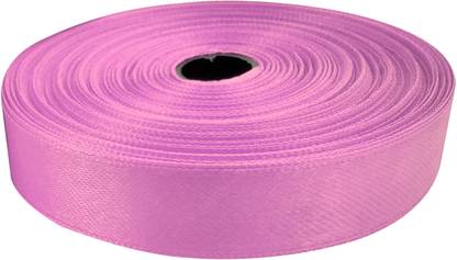 Mezin Satin Ribbon Roll (Baby Pink 45m) Lace Border For Saree, Blouse, Dress, embellishment, Outlining, Party Decoration, craft works Lace Reel